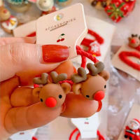 2Pcs 2022 New Accessories Christmas Hairpin Sock Rubber Girls Hairpin Hair Accessories Christmas Decorations