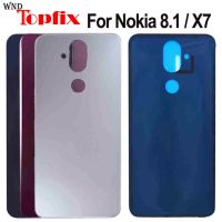 【♘COD Free Cas♘】 SRFG SHOP กระจกหลังสำหรับ Nokia เคส8.1 X7เคสหลังกระจกหลังบานประตูสำหรับ Nokia ฝาครอบ X7