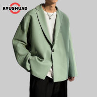 KYUSHUAD เสื้อเบลเซอร์ลำลองของผู้ชาย,เสื้อแจ็กเก็ตสูทธุรกิจทรงสลิมฟิต