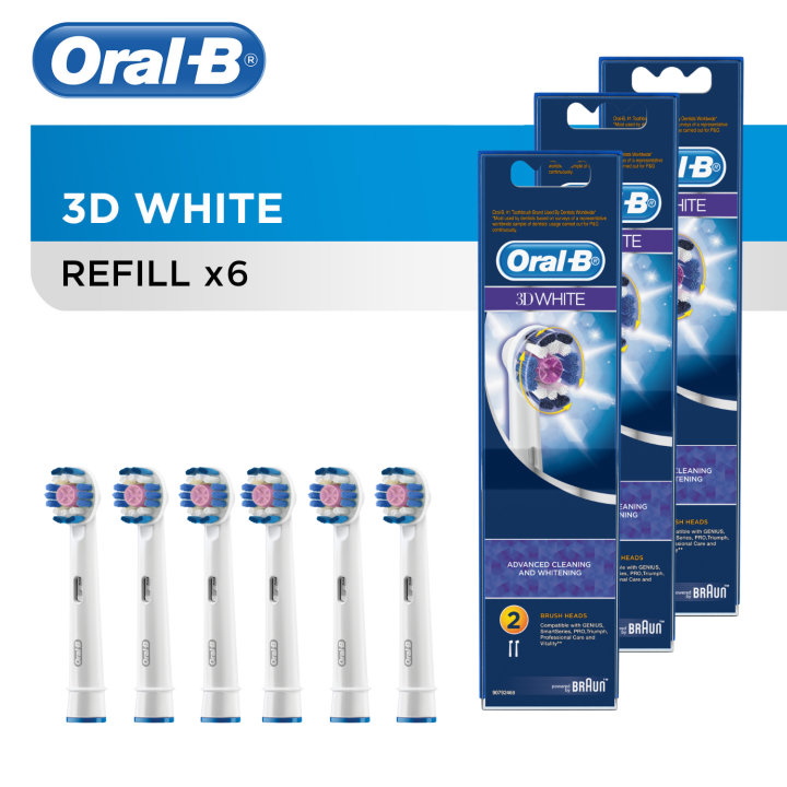 Oral-B Electric Toothbrush Refill Heads 3D White 6s | Lazada PH