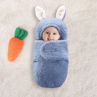 Baby Sleeping Bag Ultra-Soft Fluffy Rabbit Fleece Newborn Receiving Blanket Infant Boys Girls Clothes Sleep Nursery Wrap Swaddle