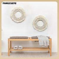 ทอด้วยมือ FANGCU272สำหรับสถานรับเลี้ยงเด็กทรงกลมห้องนั่งเล่น Macrame Macrame กระจกทรงกลมพรมสติกเกอร์ตกแต่งกระจก