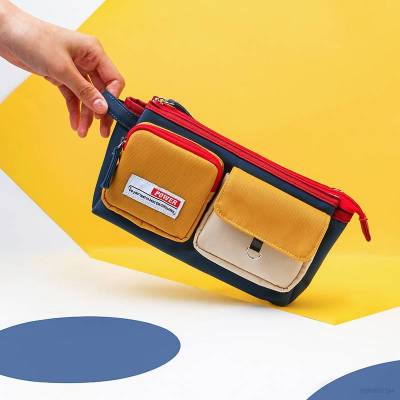 Large capacity pencil case double layer multifunctional boy simple student stationery bag multiple layers