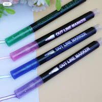 GHJ ปากกาเน้นข้อความสองสี8/12/24เส้นสีสันสดใสอุปกรณ์การเรียนปากกาแต่งเล็บโรงเรียนสำนักงาน