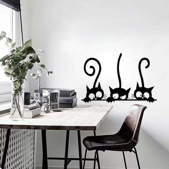 o-urhome-พร้อมส่ง-สติกเกอร์ติดผนัง-wall-sticker-ห้องนั่งเล่น-ห้องนอน-ร้านคาเฟ่-ห้องเด็ก-สติ๊กเกอร์ตกแต่ง-สติกเกอร์ติดผนังลูกแมว