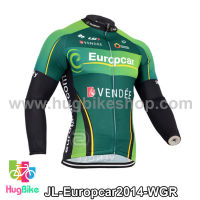 เสื้อจักรยานแขนยาวทีม Europcar 14 สีเขียวดำ