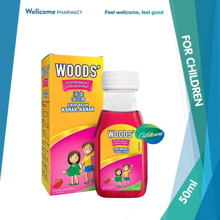 Woods' Peppermint Cough Syrup for Children Strawberry Flavour 50ml Lazada