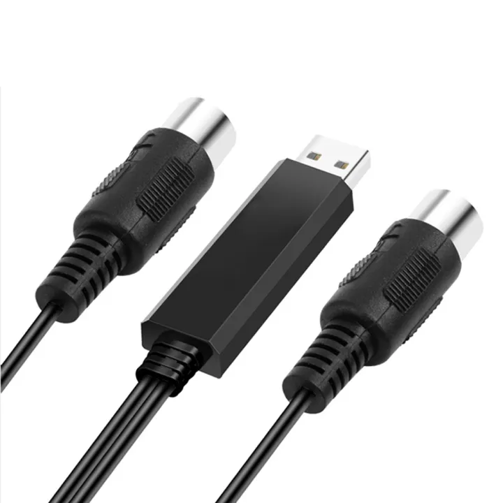 6FT Midi To USB Cable Interface Converter - In Out Midi Cable Host Plug ...