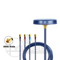 4G Gps Glonass Wifi Bluetooth Gnss สี่ในหนึ่งรวมกลางแจ้งเสาอากาศตู้กันน้ำเชื่อมต่อ Sma ตัวผู้28dbi สาย Rg174