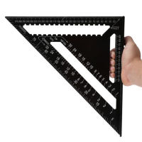 Onnfang 712 inch Metric Aluminum Alloy Triangular Angle Measuring Ruler Woodwork Quickly Square Triangle Angle Protractor