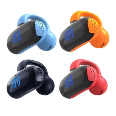 Wireless Clip Earbuds Bone Conduction Earphones with LED Power Display Listening Supplies with Eardrum Protection for Hiking Cycling Running Walking Working Out ideal