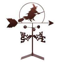 Witch Weather Vane Stainless Steel Spray Paint European-Style Gardening Metal Craft Ornaments