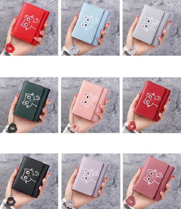 2023-new-womens-wallet-cute-cat-short-wallet-leather-small-coin-purse-girls-money-bag-card-holder-ladies-female-hasp-wallet