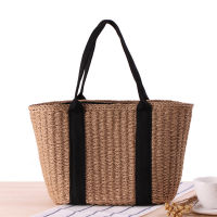 Large Straw Handbag Casual Rattan Tote Summer Shoulder Bag Handmade Straw Bag Womens Beach Tote