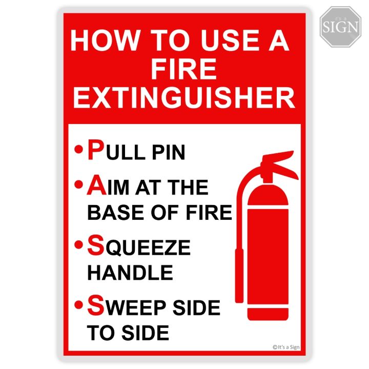 Hot Sales How To Use A Fire Extinguisher Pass Instruction Sign 