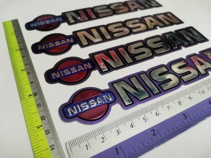 สติ๊กเกอร์ฟอยด์-ปั๊มนูน-คำว่า-nissan-ติดรถ-แต่งรถ-นิสสัน-sticker-สวย-งานดี-หายาก-ถูกและดี-ติดท้ายรถ-ติดประตูรถ-ติดข้างรถ