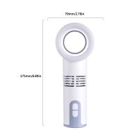 1 PC Mini Portable Bladeless Fan USB Charging Handheld Fan Air Cooler LED Light