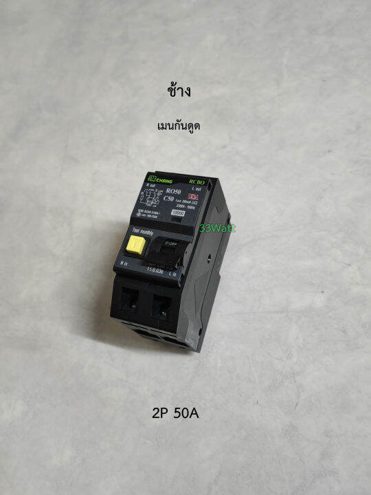 ช้าง-rcbo-เมนกันดูด-2p-50a-เมนเบรกเกอร์กันดูด-2-สาย-plug-on