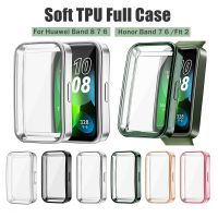 Soft TPU Plating Case for Huawei Band 8 7 6 / Honor Band7 6 / Watch Fit 2 Full Cover Cases Shell Screen Protector Capa