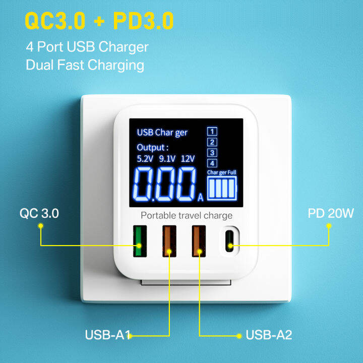 40w-quick-charge-qc3-0หัวชาร์จ-usb-แบบติดผนังอะแดปเตอร์โทรศัพท์มือถือสำหรับเดินทาง-pd-ที่ชาร์จเร็วสำหรับ-iphone-xiaomi-huawei-samsung-usb-c-ที่ชาร์จแบบเร็ว