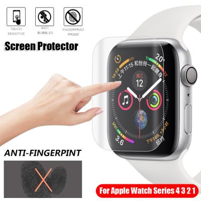 3 Pcs TPU Hydrogel Protective Film Full Cover Screen Protector For i-Watch Apple Watch Series 4 3 2 1 Anti-Fingerprint Protector Health Accessories