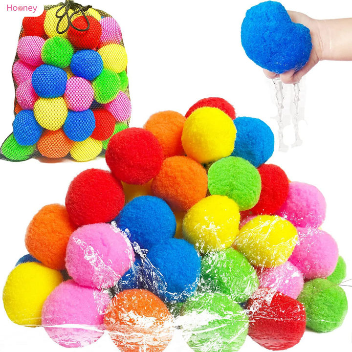 hooney-ของเล่นลูกบอลแสนสนุกสนามหลังบ้านลูกโป่งน้ำสีสันสดใสสำหรับของเล่นและเกมกลางแจ้ง60ชิ้น