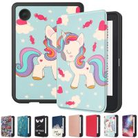 For Kobo Clara 2E Case 2022 6 inch Cute Unicorn Cat Butterfly Painted Soft TPU Back eBook for Kobo Clara 2E Cover 2022 Kids +PenCases Covers