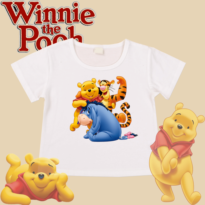 Winnie the Pooh Bear and Friends Cartoon Funny Unisex T-shirt 