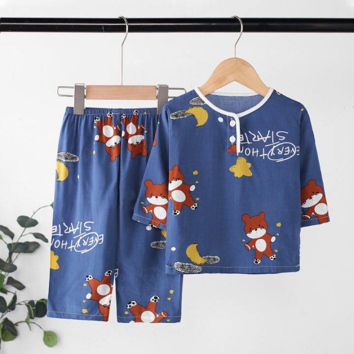 clearance-sale-childrens-printed-pajamas-for-1-5-years-old-comfortable-and-comfortable-long-sleeved-pajamas-set