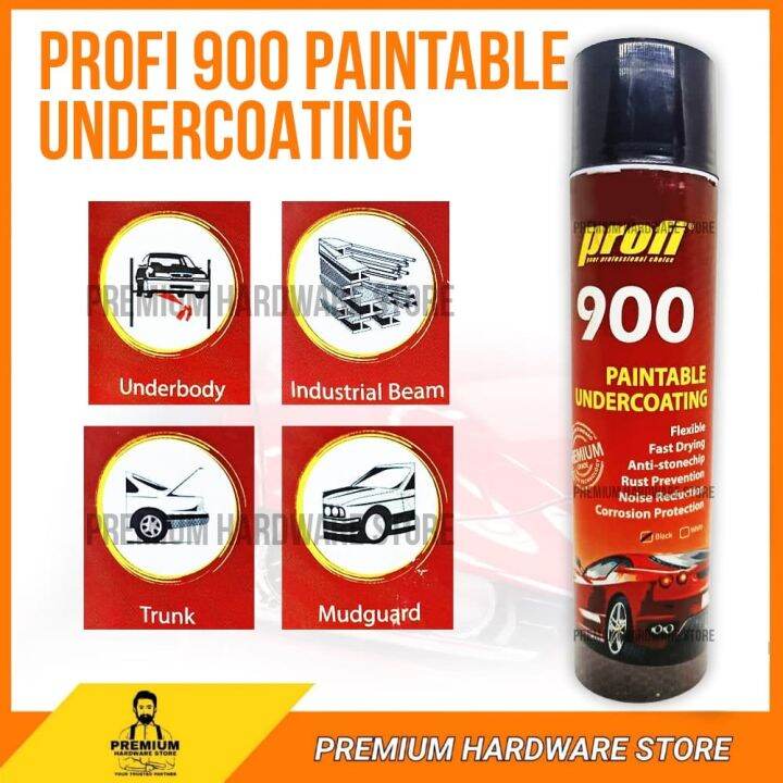 PROFI 900 PAINTABLE UNDERCOATING SPRAY BLACK COLOUR 700ML / ANTI RUST SPRAY RUBBERIZED