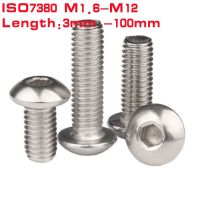 2-100pcs Allen Key Head Screw m1.6 M2 M2.5 M3 M4 M5 M6 M8 M10 304 Stainless Steel Button Hex Socket Pan Head Round Machine screw Screw Nut Drivers