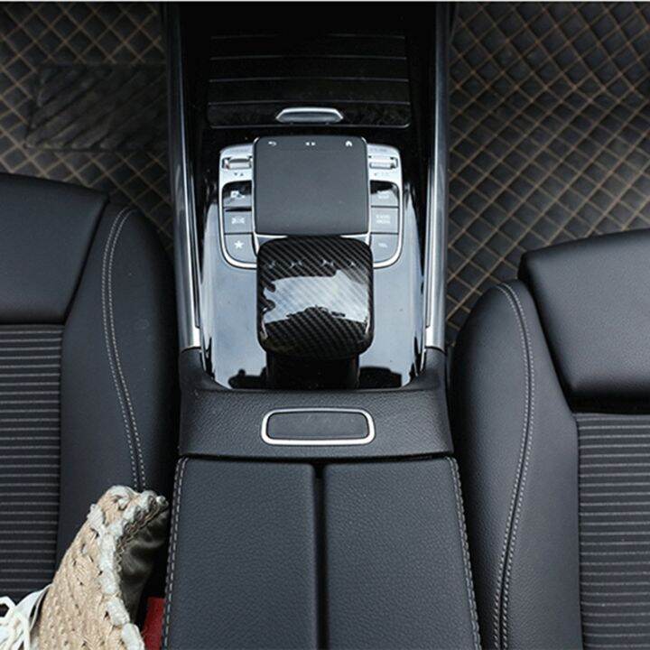 car-carbon-fiber-center-control-armrest-box-head-cover-gear-head-cover-trim-for-mercedes-benz-glb-b-class-2020