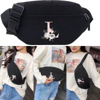 Women Waist Bag Pack Purse Casual Large Phone Belt Bags Pouch Womens Pink Flower 26 Letter Travel Phone Bag Storage Banana Bag Running Belt