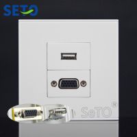 SeTo 86 Type One Port VGA + USB Assorted Panel Wall Plate Socket Keystone Faceplate