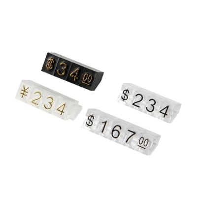 【LZ】☁  Etiqueta ajustável do preço do cubo das etiquetas do relógio do suporte do número dos dólares 9x6mm