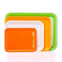 Plastic Serving Tray for Party Cafeteria Colorful Serving Trays for Snacks Food Cookies Rectangular Serving Platter 27x20cm