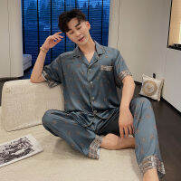 Factory Outlet 2022 Summer New Pajamas Male Ice Silk, A Korean Version Of Fashion Douyin Net Red Home Service