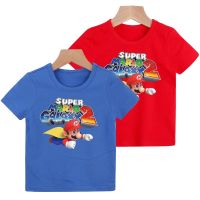 ❀✁ เสื้อยืดแขนสั้นพิมพ์ลาย Super Mario 8 สีสําหรับเด็ก