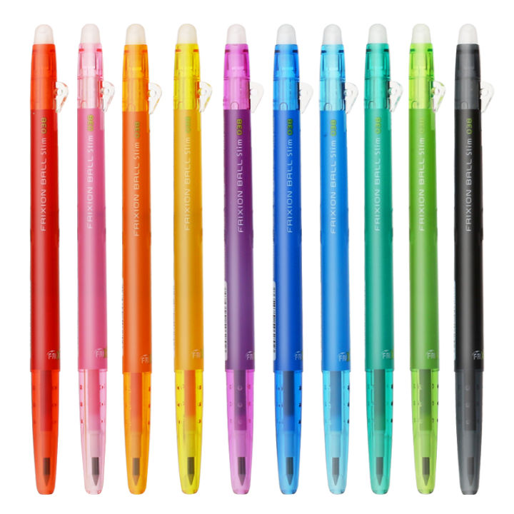 10pcs-pilot-frixion-erasable-gel-pen-lfbs-18uf-slim-pen-0-38mm-20-color-available