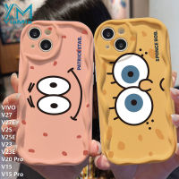 YiaMia เคสโทรศัพท์แฟชั่นสำหรับ VIVO V27,V25E V25 V27E V23 V23E V20โปร V15 V15โปรการ์ตูนตลกโดเรมอน SpongeBob เคสโทรศัพท์มีลายเคลื่อนไหว3D ขอบหยักฝาหลังซิลิโคนนิ่มน่ารักกันกระแทก