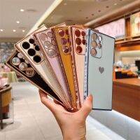 【ขายดี】เคสมือถือชุบโลหะซิลิโคนนิ่มหรูหรา FDD สำหรับ Samsung Galaxy S23 S22 S21พิเศษ S20 FE A53 A52 A13 A12ฝาครอบกันกระแทก A52S