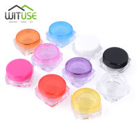 100pc 3g5g Square Empty Plastic Cosmetic Makeup Jar Pots Transparent Sample Bottles Eyeshadow Cream Lip Balm Container storage