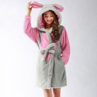 Blue Stitch Bath Robe Hooded Women Bathrobe Cartoon Homewear Animal Warm Flannel Dressing Gown Soft Robes Sleepwears Kigurumi