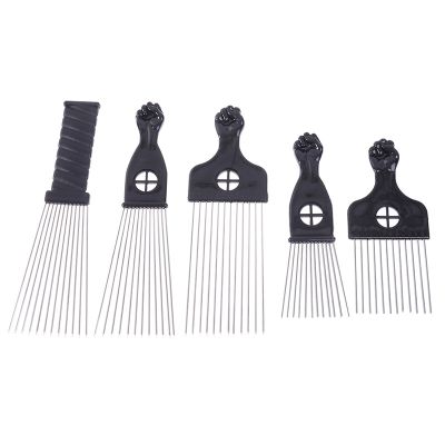 【CC】 Fist Afro Metal Comb African Hair Hairdressing Hairstyle Styling Accessories