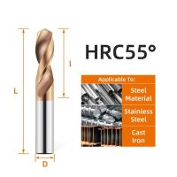 Hrc55เหล็กทังสเตนหัวเจาะโลหะทังสเตนคาร์ไบด์สว่าน Mesin Bubut Cnc เครื่องมือเจาะโลหะแข็งเครื่องมืองานโลหะ0.5-20.0มม