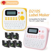 MarkDomain D210S เครื่องพิมพ์แบบพกพาเครื่องพิมพ์ฉลากแป้นพิมพ์อักขระมาตรฐานเครื่องติดฉลากบนโต๊ะเหมาะสำหรับพี่ชายน้องชายเทปฉลาก Tze-231