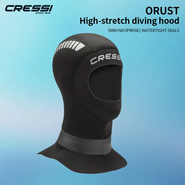 Cressi Orust Neoprene Diving Hood 5mm - Unisex Adult, Black / Silver ...