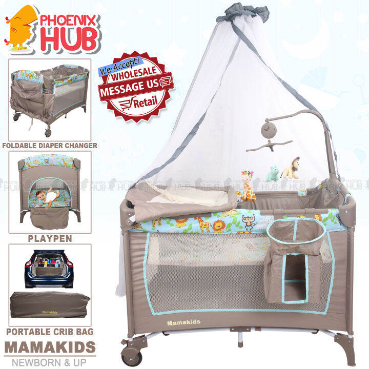 Phoenix Hub P83 Newborn Baby Crib Playpen Crib with Carry Cot and Diaper Changer Lazada PH