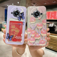 เคสโทรศัพท์ Realme11 Pro Phone Case เคส Realme 11 Pro + Plus 5G ป้องกันเลนส์ใสลายดอกไม้สีสดใสหลังนิ่ม2023ฝาปิดมีที่ใส่บัตร