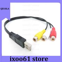 ixoo61 store USB Male Plug To 3 RCA Female AV Adapter Audio Converter connector Video A/V Cable to Cable for HDTV TV Television Wire Cord